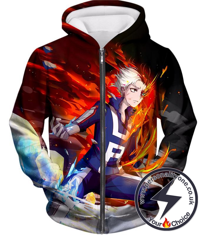 My Hero Academia Hero Student Shoto Todoroki Zip Up Hoodie